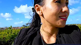 Public sex with big boobs Thai MILF Joon Mali taking a big dick