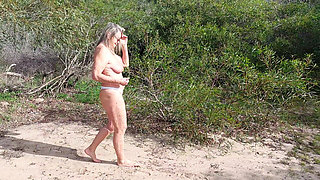 Granny in a White String Tanga!