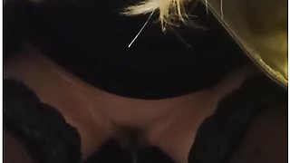 Horny German Model In Public Toilet Enjoys And Pisses And Watched By Worker With Leather
