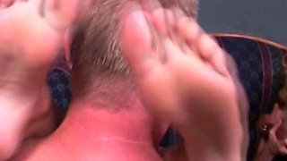 Blonde and Brunette MILFs in Wild Foot Fetish Orgy