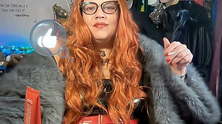 Smoking Brazilian Saggy Tits Redhead Goddess in Fur and Latex - Dancing to My Music