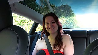 Blowjob in taxi with a German amateur teen