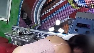 Public flashing in a hotel room - big ass Latina milf