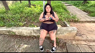 Deusa BBW Smoking Her Cigarette in Public