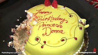 Slaves pounding at public Bday party