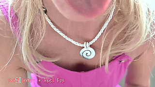 Submissive and Dominant Blonde Axell Serves a Big Handsome Man's Dick. Cock Fetish. Fuck Rings Handjob.