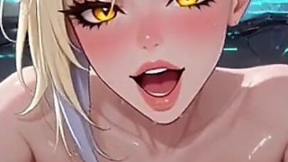 Cyberpunk Anime Women Boobs Shaking, Ai Animation