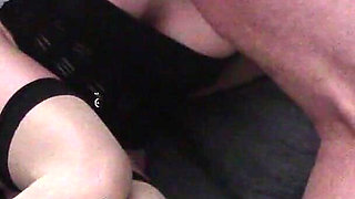 MILF in Sexy Clothes Gets Her Mouth and Pussy Fucked in Bondage Scene