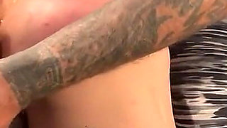 Bending Over the Bed My Husband Shoves a Dildo in My Ass!