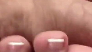 Mature Stepaunt Ann Footjob with French Pedicure