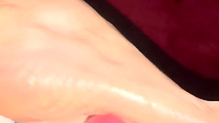 My Beautiful Ex-secretary Loves Footjob Sex - Leather Pants and Hot Blonde