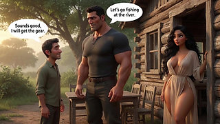 The Husband Secretly Watches His Wife Sharing Intense Encounter with Tall Protector at the Family Farm