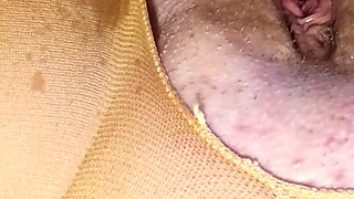 Close up Gushing Watersports - Shaved Cunt Soaked by Hardwood’s Cock