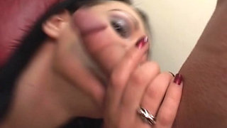 Seductive Brunette Babe Sucks Cock and Fingers Wet Pussy
