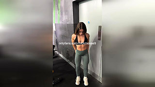 Virgin's Gym Livestream Pussy Leak: Squirt soaks the equipment