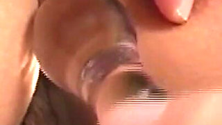 Big ass in fishnet skank in a close-up ass fuck video