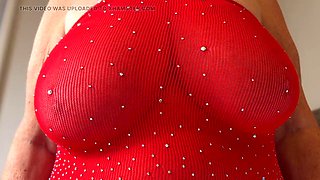 Mr MF Devours Mrs Matures Sexy Red Tube Dress Feet