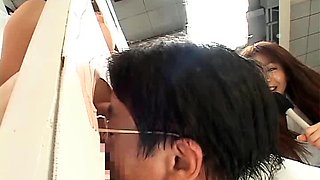 Awesome Asian Coed Blowjob and balls licking