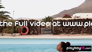 Savor the sunshine with nude ebony 18yo