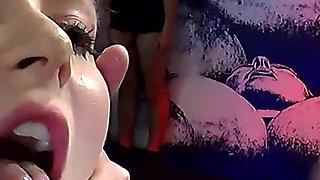 Ggg - Blonde Slut Sucks Multiple Cocks and Gets Her Face Covered in Cum