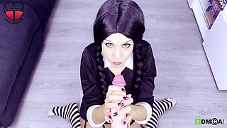 Wednesday Doesn't Stop Swallowing Cumshots