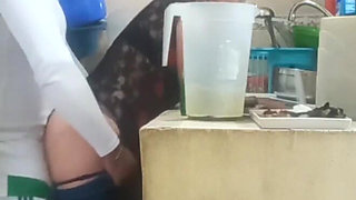 Maid Fucked by Her Boss, My Wife Almost Caught Us