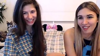 Long-Haired Lesbian Amateur Webcam Striptease