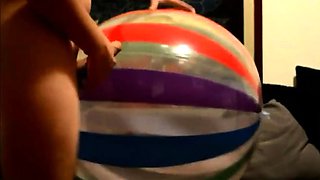 Twink Humping His Big Inflatable Ball