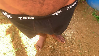 Desperately Pissing on Feet in Public