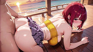 You’ll Never Guess How Deep This Redhead Hentai Babe Takes It at Sunset