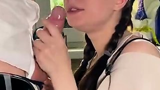 The schoolgirl sucked the tutor dick after the lesson -