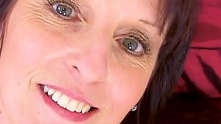 British MILF Beau Diamonds Looks Very Naughty in Black Crotchless Tights