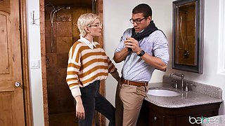 Skye Blue's Nerdy Charm Explodes in Wild Bathroom Heat