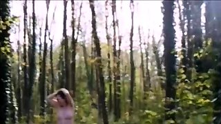 WOMAN WALKING NUDE IN FOREST AND SURPRISE BY VOYEURS