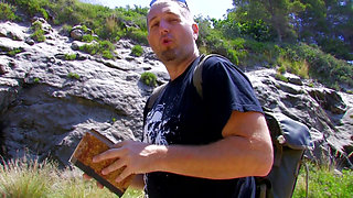 Hot stud gets seduced in a cave