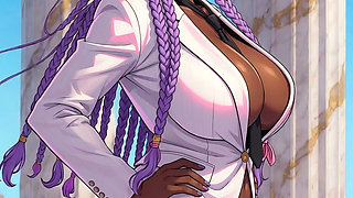 Big Breast Executive Ebony Babe with a Tight Black Ass Bald Pussy