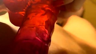 Blonde tight pussy babe solo toy fun in glamour masturbation