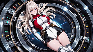Private Moments Inside the Futuristic Spaceship Where Her White Uniform Is Stretched to Perfection