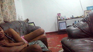 Father in Law's Gigantic Dick Hangs Out Under His Sarom for Step Daughter