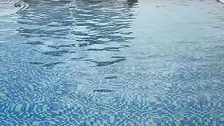 Bikini, Spit on Boobs, Ahegao, Butt Tease in a Public Pool