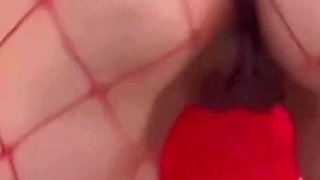 Wearing a Fishnet Stocking and Making My Perfect Ass Bounce