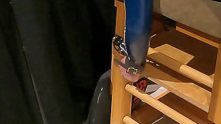 Restricting My New Sub to the Bench Before Giving Him a Paddling