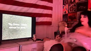 Stacked brunette goes solo toys and masturbation