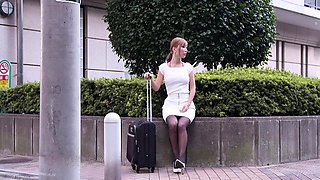 Small tit GF gives POV blowjob on my denim