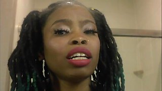 EBONY TOXIC BROWNSKIN getting railed by Josh Bonnet BBC after showing off her oiled ass and boobs
