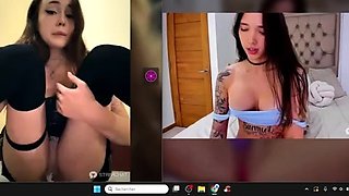 Glamour babe with big boobs masturbates in lingerie