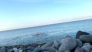 Monika Fox Swims Naked In Sea