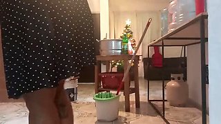 My Fat Wife Cleaning The House - Homemade Latina MILF with Big Ass