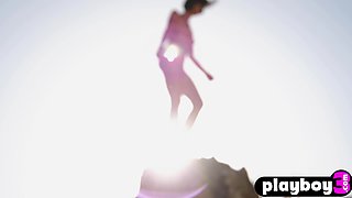 Passion hiking with petite teen model