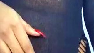 Big boob brunette masturbates on webcam